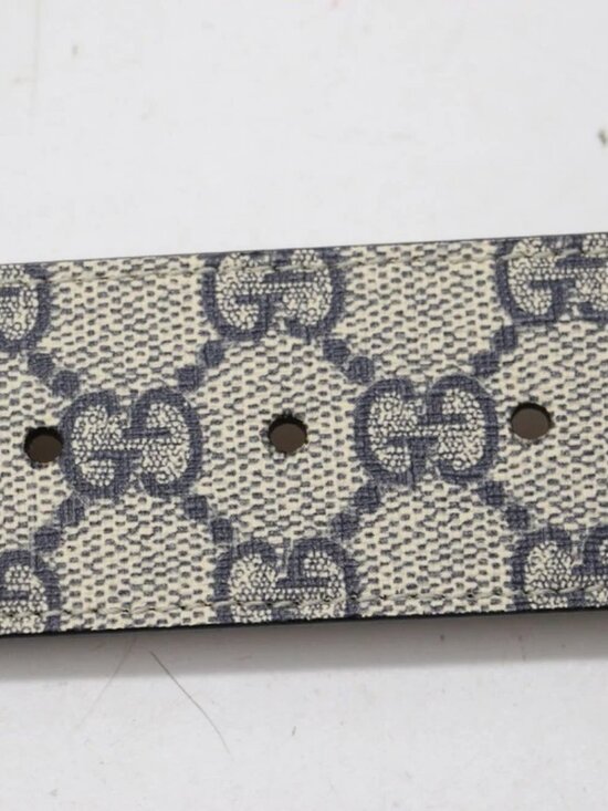 GUCCI Blue & Beige GG Marmont Belt 411924 Size 90/36 US main image 12